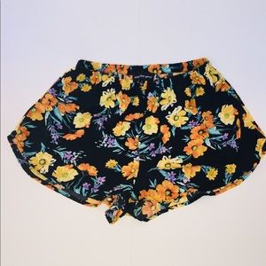 Ambiance Apparel Black Floral Print Shorts
